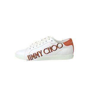 BRAND NEW WOMENS JIMMY CHOO LEATHER SNEAKERS 37.5